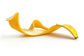 A peeled banana resting on a white surface, suitable for food and nutrition concepts