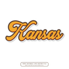 Wall Mural - Kansas hand made script font. Vector Kansas text typography design for tshirt hoodie baseball cap jacket and other uses vector