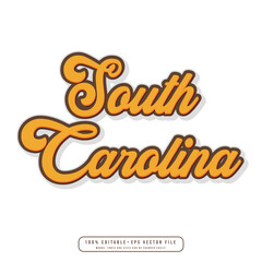 Wall Mural - South Carolina hand made script font. Vector South Carolina text typography design for tshirt hoodie baseball cap jacket and other uses vector