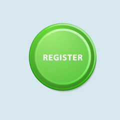Register green color 3D button vector