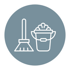 Sticker - Mop Bucket vector icon. Can be used for Home Improvements iconset.