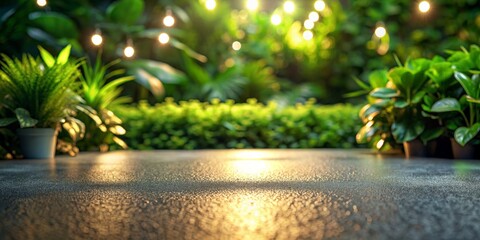 Wall Mural - a small yellow star is sitting on a concrete surface in the garden.