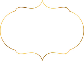Wall Mural - vintage gold frame border isolated on transparent background, png ,cut out.