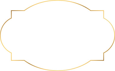 Wall Mural - vintage gold frame border isolated on transparent background, png ,cut out.