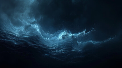 Wall Mural - Abstract Digital Wave Texture with Dynamic Blue Particles