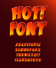 Wall Mural - Hot Sale Font. Fire Letters And Numbers. Red Comic Active Aggressive Letters and Numbers.