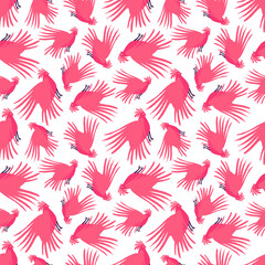 Wall Mural - cartoon pattern of  pink birds