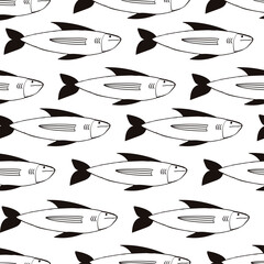 Wall Mural - Seamless pattern with fishes