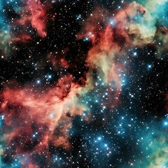 Wall Mural - AI generated illustration of shimmering stars of nebula