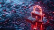 © Starkreal - A conceptual image of a cybersecurity lock interfacing with digital data, ensuring the integrity and confidentiality of information