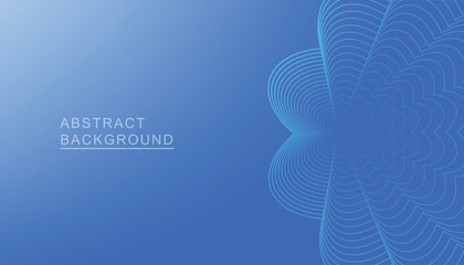 Poster - Blue wave abstract background, horizontal template for digital lux business banner, round wavy lines background