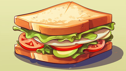 Hand drawn cartoon sandwich illustration
