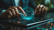 © Anek - A person is touching a glowing sphere on a tablet