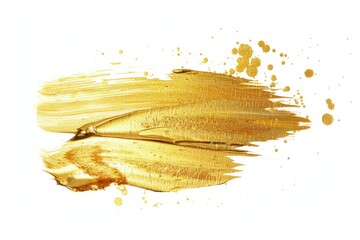 Wall Mural - Close up of gold paint on white background. Ideal for artistic projects