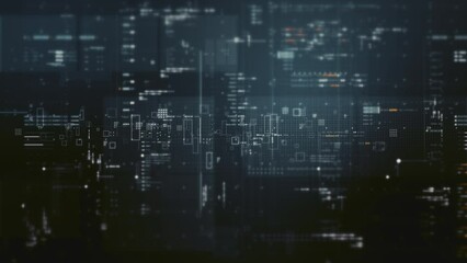Leinwandbilder - Futuristic metaverse, hi-tech digital data telemetry with encrypted numbers, display dynamic background for computer desktop screen display format