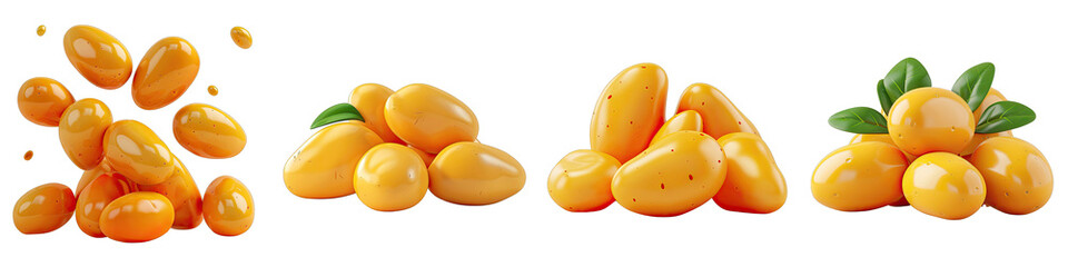 Poster - Soft Smooth Potatoes Hyperrealistic Highly Detailed Isolated On Transparent Background Png File