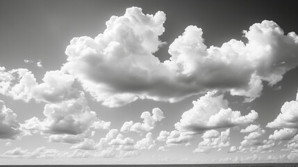 Wall Mural - Black and white clouds with sunlight.