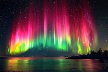 beautiful aurora light up the sky professional photography