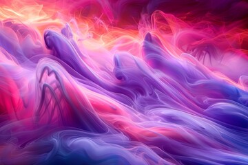 Wall Mural - vivid abstract neon waves background with dynamic fluid shapes