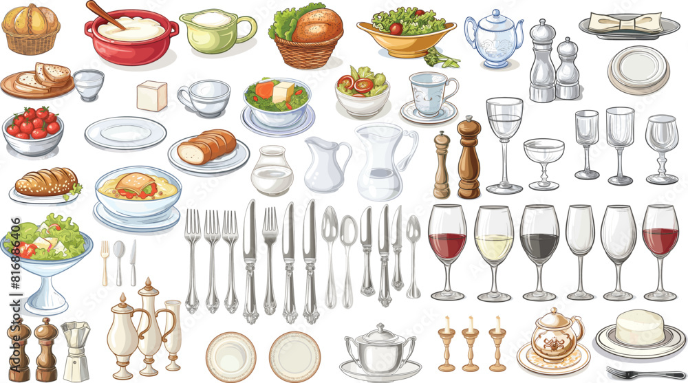 This comprehensive vector dinnerware set is your all-in-one solution ...
