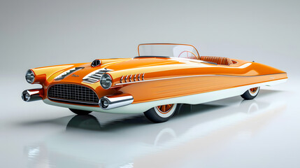 vintage car on the white background