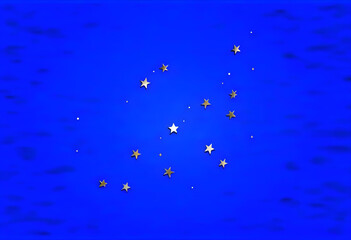 Wall Mural - Silver star-shaped confetti on a blue background