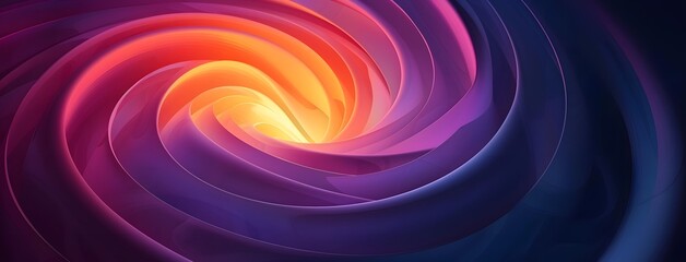 Abstract spiral background with colorful curves and glowing elements on dark background