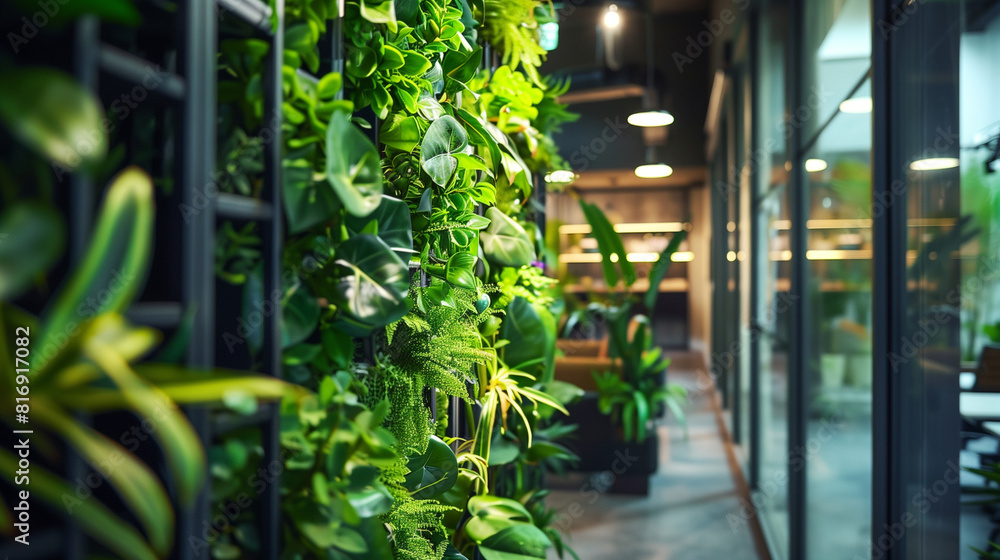 vertical garden in modern office, eco friendly office interior design ...