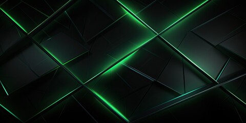 Wall Mural - The light image is green and black with a green border. consists of many small green lines