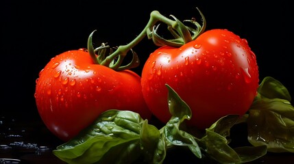 Wall Mural - Vibrant Freshness: Realistic Scene Featuring a Close-Up of a Tomato