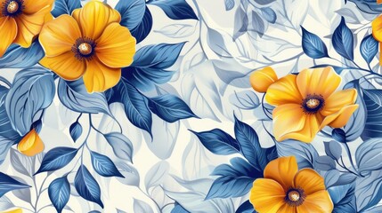 illustration of pattern of floral design with minimalist design with white background