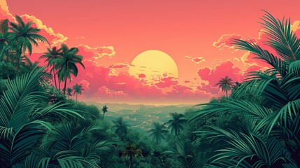 Wall Mural - environment concept, an illustration of a forest transitioning from lush greenery to burnt, charred 