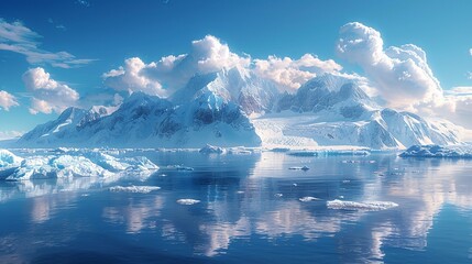Wall Mural - global warming, melting ice caps, reports of accelerated melting of polar ice caps, leading to risin