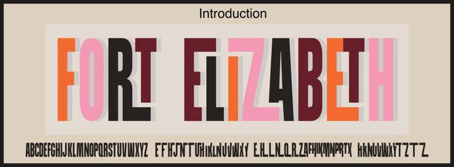 Wall Mural - condensed bold vector font. alphabet font with strong and bold character. uppercase set with variati