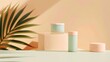 © kitidach - Sustainable skincare packaging side view Sustainable packaging in skincare  Digital tone  Colored pastel