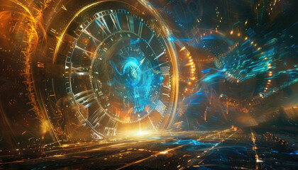 Wall Mural - a clock with the hands at the numbers 3 and 9 by ai generated image