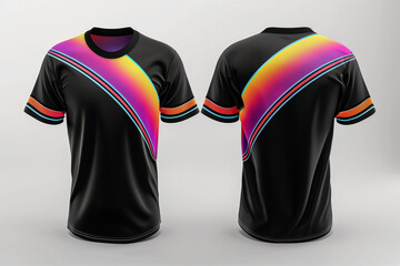 black jersey template for team club, jersey sport, front and back, Tshirt mockup sports jersey template design for football soccer, racing, gaming, sports jersey