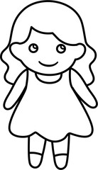 Wall Mural - girl doll doodle lineart