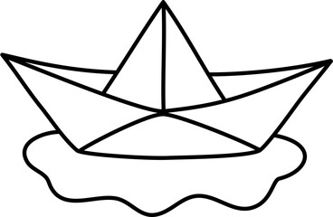 Wall Mural - paper boat doodle lineart