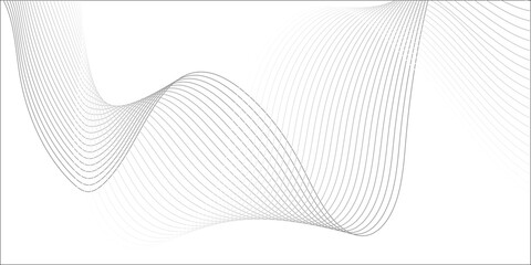 Wall Mural - abstract grey wave lines on transparent background. technology, data science, geometric border patte