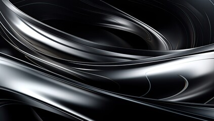 Wall Mural - An abstract backdrop featuring a metallic black texture.