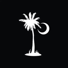 Poster - palm tree logo design vector