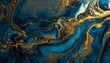 © DruZhi Art - A textured abstract background with a blue and gold liquid effect, creating a luxurious and creative environment for design projects