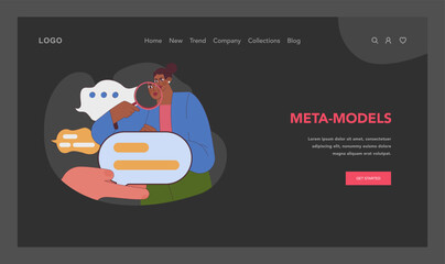 neuro-linguistic programming meta-models concept. flat vector illustration