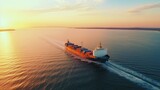 Fototapeta  - Delve into the fascinating world of container shipping, where innovation and efficiency meet to deliver goods to distant shores, fueling economic growth