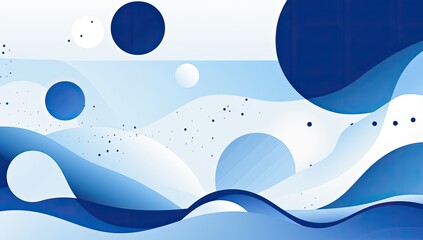 Wall Mural - A blue and white background with many small blue circles