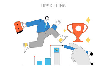 Upskilling concept. Vector illustration.