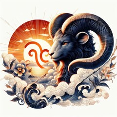 Wall Mural - capricorn zodiac illustration