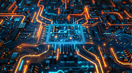 futuristic circuit board glowing technological abstract background graphic resource.