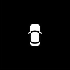 Poster - Car in top view icon isolated on dark background